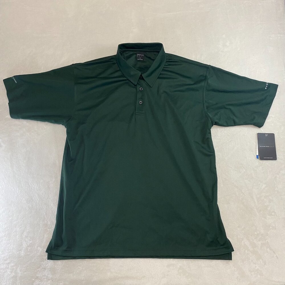 Dunning Golf Performance Polo Shirt Stretch Breathable Dark Green Large